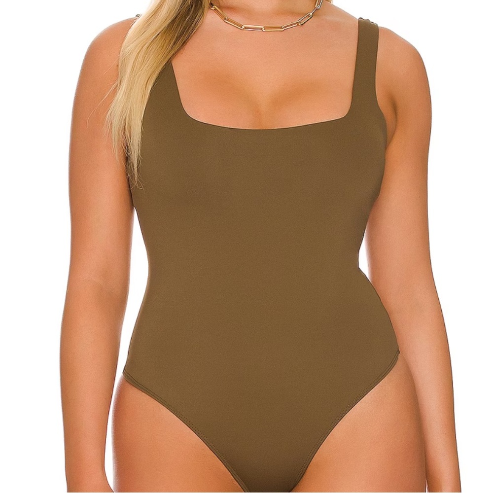Good American Scuba Modern Tank Brown Bodysuit Size 2/Medium